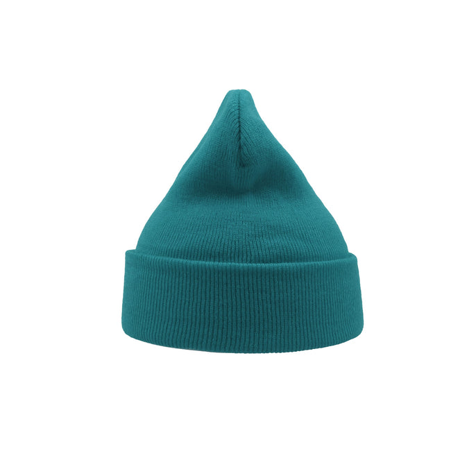 Turquoise - Back - Atlantis Wind Double Skin Beanie With Turn Up