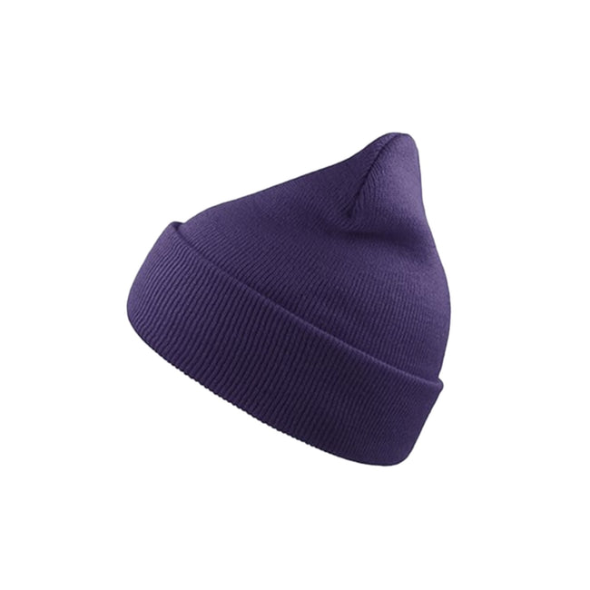 Purple - Front - Atlantis Wind Double Skin Beanie With Turn Up