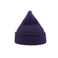 Purple - Back - Atlantis Wind Double Skin Beanie With Turn Up