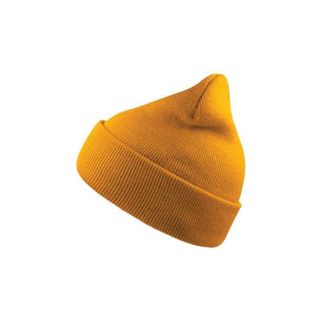 Mustard - Front - Atlantis Wind Double Skin Beanie With Turn Up