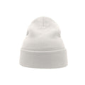 White - Side - Atlantis Wind Double Skin Beanie With Turn Up