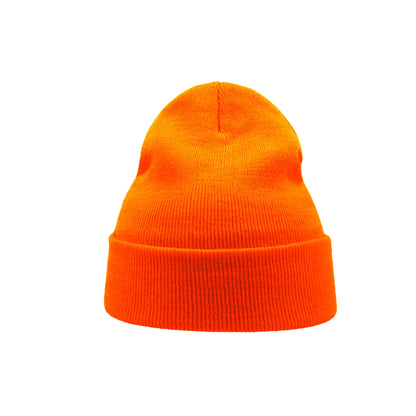 Orange - Side - Atlantis Wind Double Skin Beanie With Turn Up