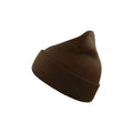 Brown - Front - Atlantis Wind Double Skin Beanie With Turn Up