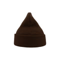Brown - Back - Atlantis Wind Double Skin Beanie With Turn Up