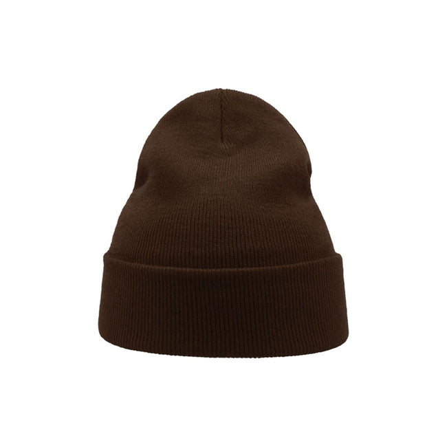 Brown - Side - Atlantis Wind Double Skin Beanie With Turn Up