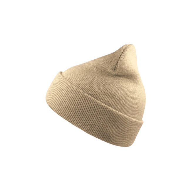 Beige - Front - Atlantis Wind Double Skin Beanie With Turn Up