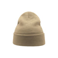 Beige - Side - Atlantis Wind Double Skin Beanie With Turn Up