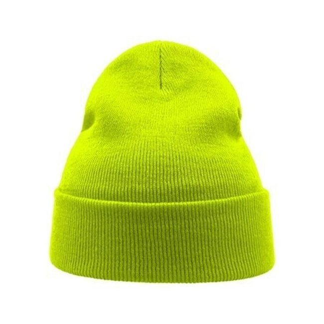 Safety Yellow - Side - Atlantis Wind Double Skin Beanie With Turn Up
