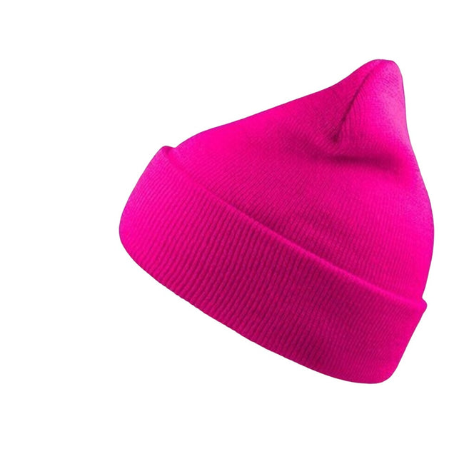 Fuchsia - Front - Atlantis Wind Double Skin Beanie With Turn Up