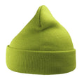 Lime - Back - Atlantis Wind Double Skin Beanie With Turn Up