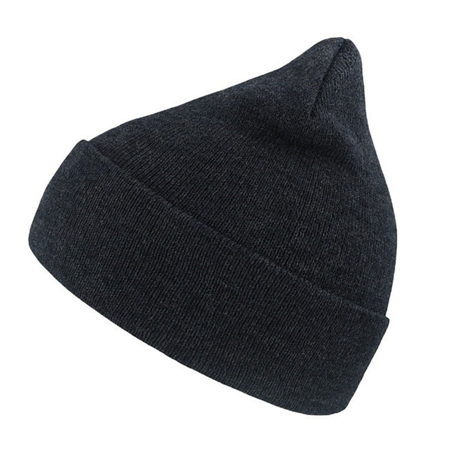 Navy Melange - Front - Atlantis Wind Double Skin Beanie With Turn Up