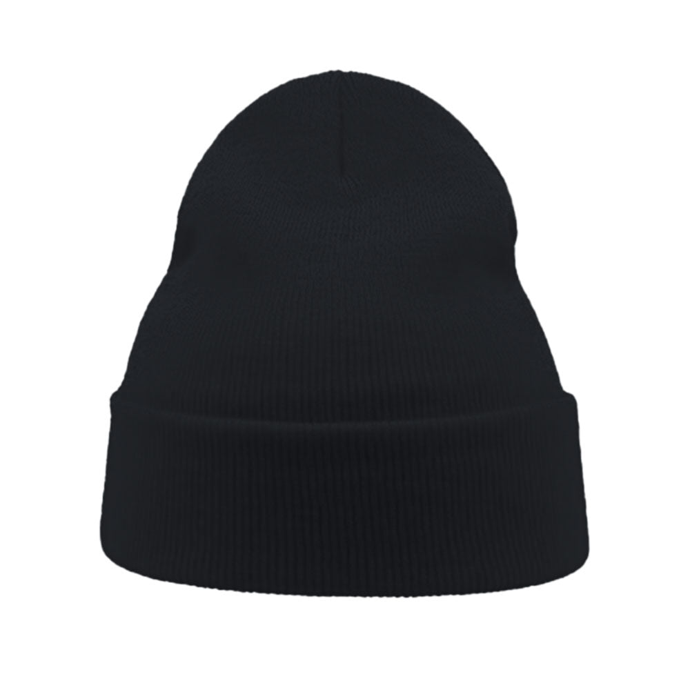 Navy Melange - Side - Atlantis Wind Double Skin Beanie With Turn Up