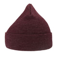 Burgundy Melange - Back - Atlantis Wind Double Skin Beanie With Turn Up