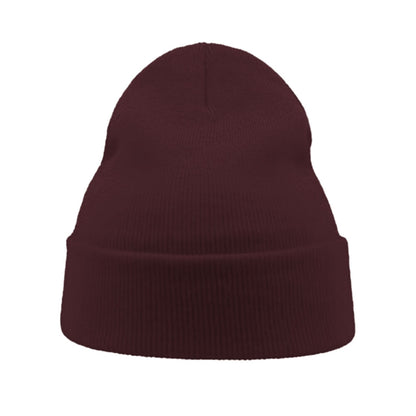 Burgundy Melange - Side - Atlantis Wind Double Skin Beanie With Turn Up