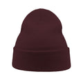 Burgundy Melange - Side - Atlantis Wind Double Skin Beanie With Turn Up