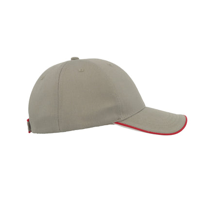 Grey - Side - Atlantis Zoom Piping Sandwich Sports 6 Panel Contrast Baseball Cap