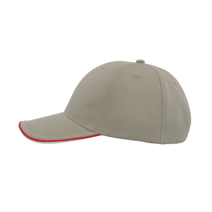 Grey - Lifestyle - Atlantis Zoom Piping Sandwich Sports 6 Panel Contrast Baseball Cap