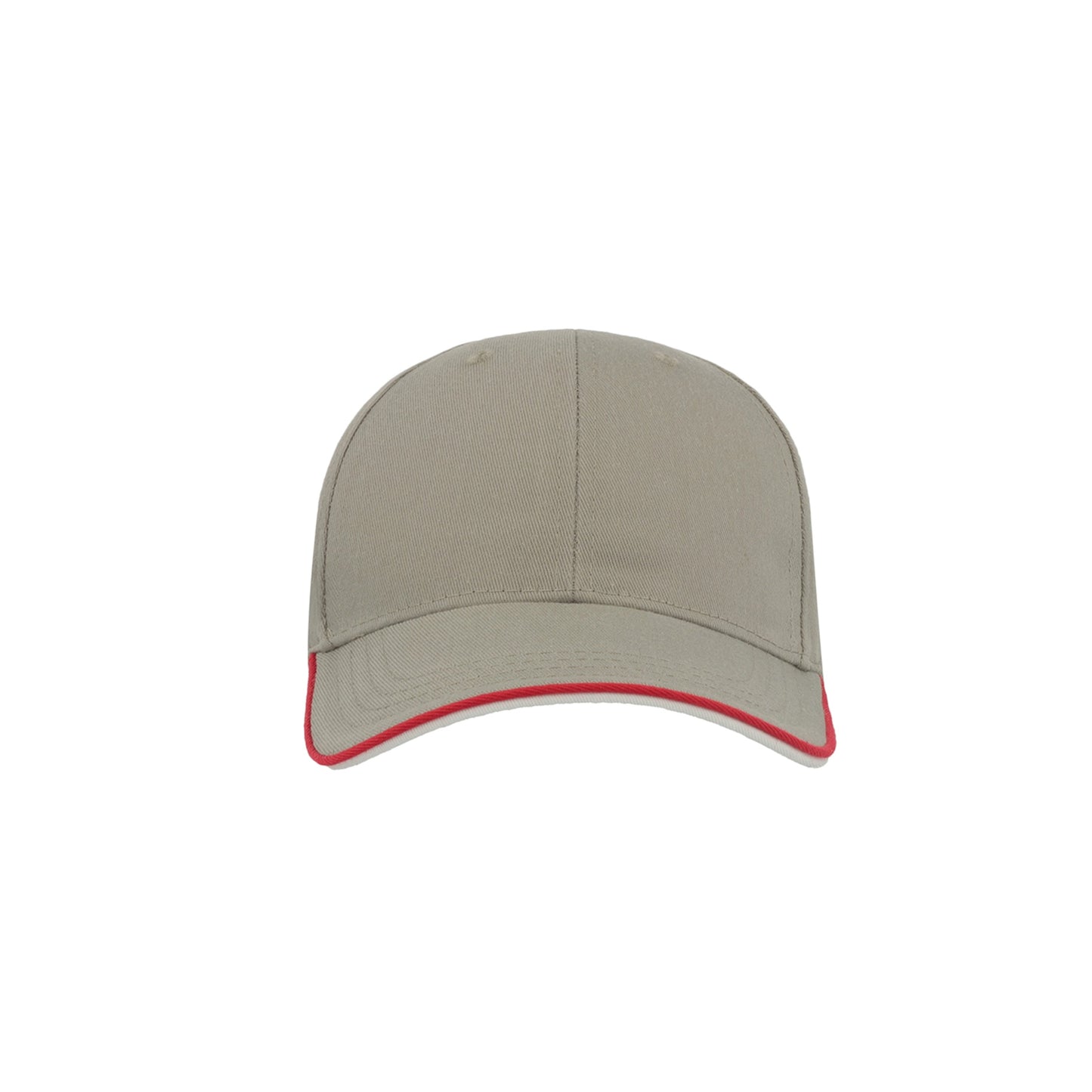 Grey - Pack Shot - Atlantis Zoom Piping Sandwich Sports 6 Panel Contrast Baseball Cap