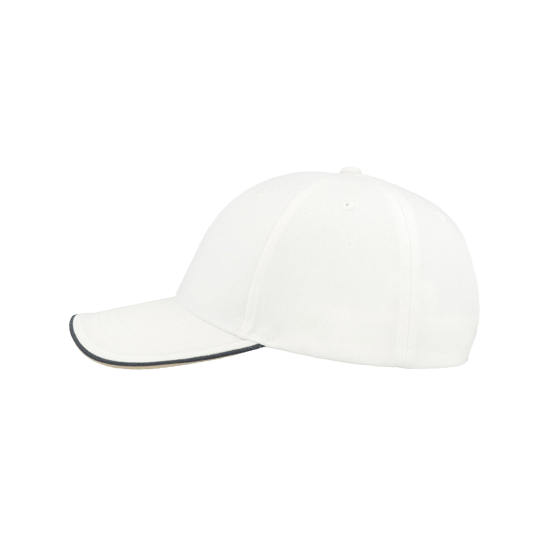 White - Lifestyle - Atlantis Zoom Piping Sandwich Sports 6 Panel Contrast Baseball Cap