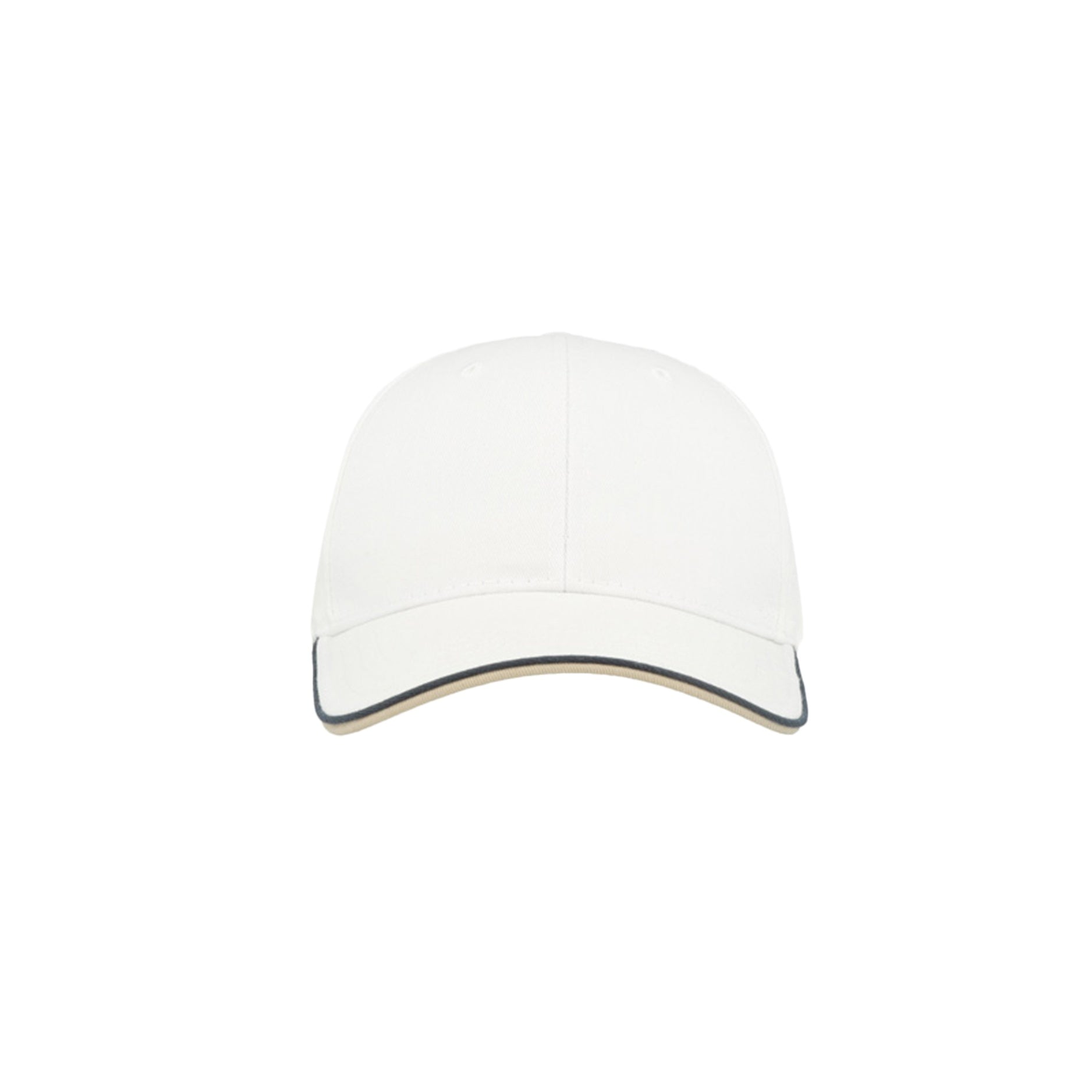 White - Pack Shot - Atlantis Zoom Piping Sandwich Sports 6 Panel Contrast Baseball Cap