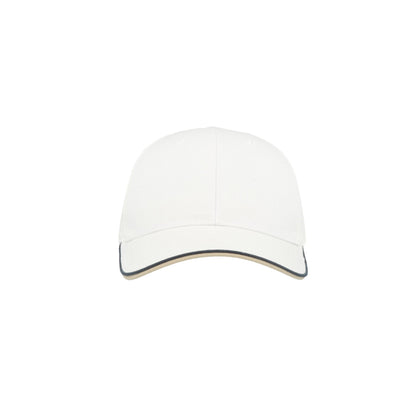 White - Pack Shot - Atlantis Zoom Piping Sandwich Sports 6 Panel Contrast Baseball Cap