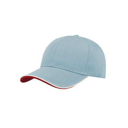 Light Blue - Front - Atlantis Zoom Piping Sandwich Sports 6 Panel Contrast Baseball Cap