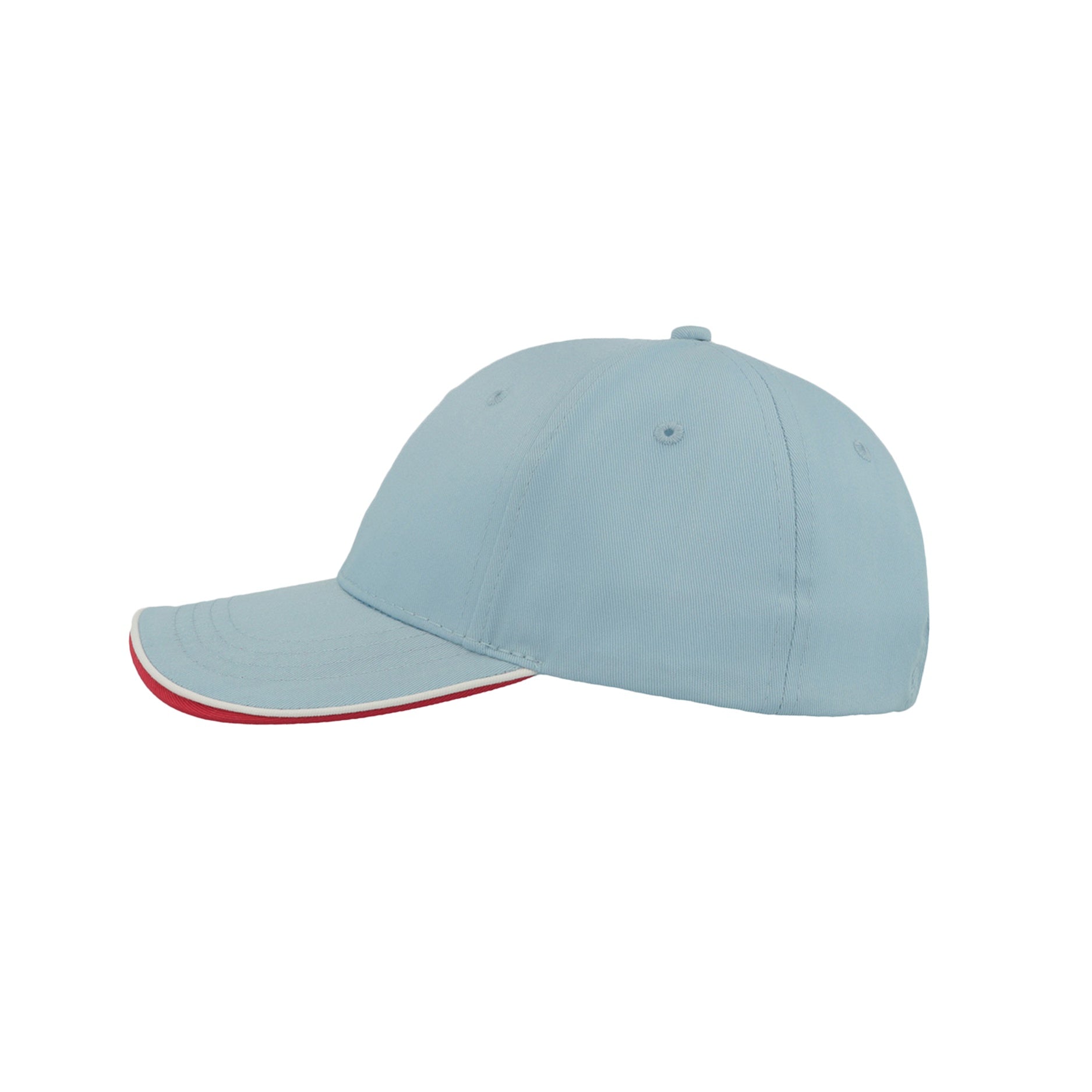 Light Blue - Side - Atlantis Zoom Piping Sandwich Sports 6 Panel Contrast Baseball Cap
