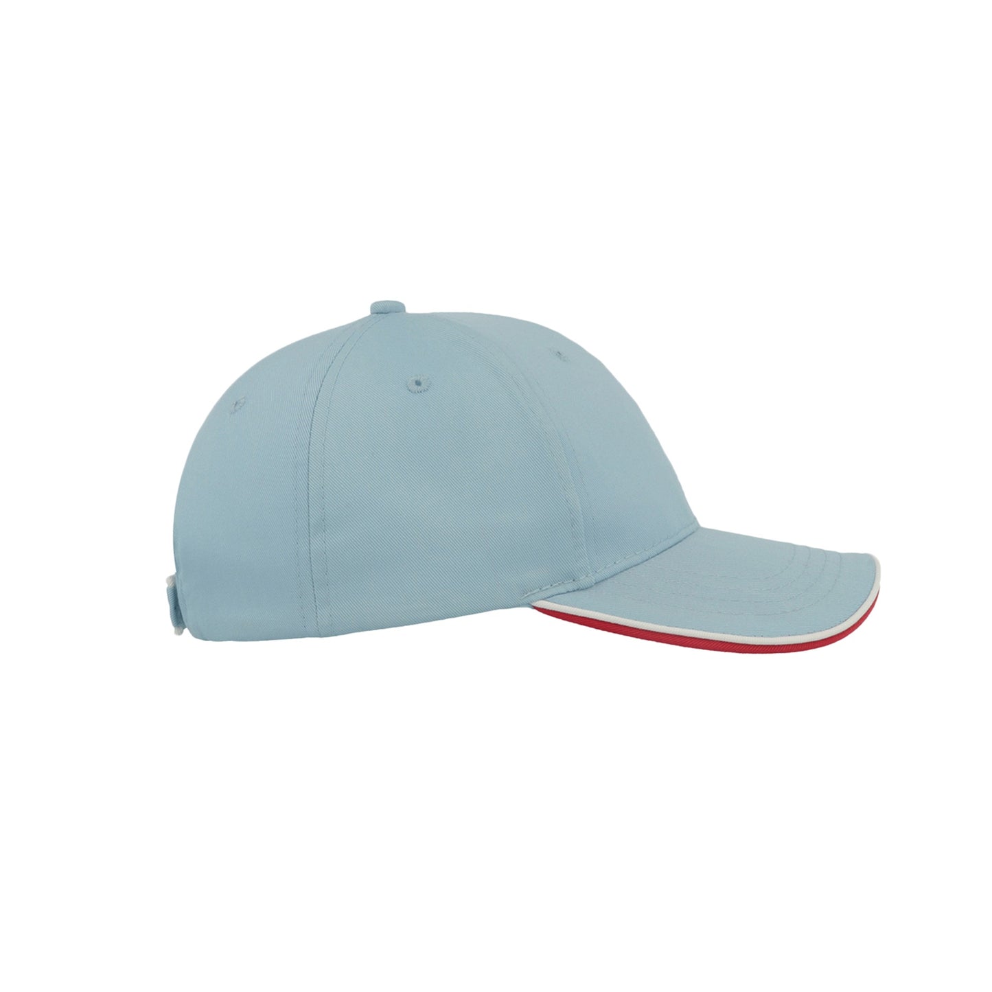 Light Blue - Pack Shot - Atlantis Zoom Piping Sandwich Sports 6 Panel Contrast Baseball Cap