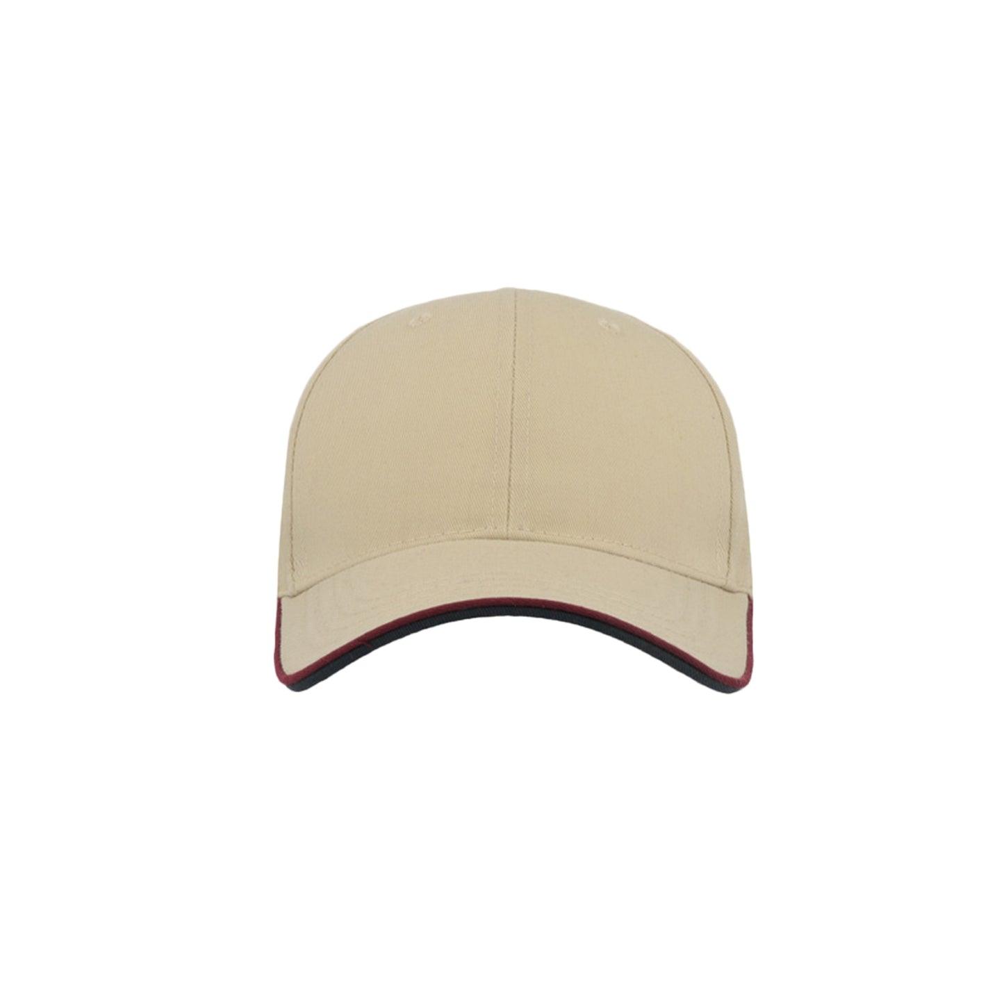Khaki - Side - Atlantis Zoom Piping Sandwich Sports 6 Panel Contrast Baseball Cap