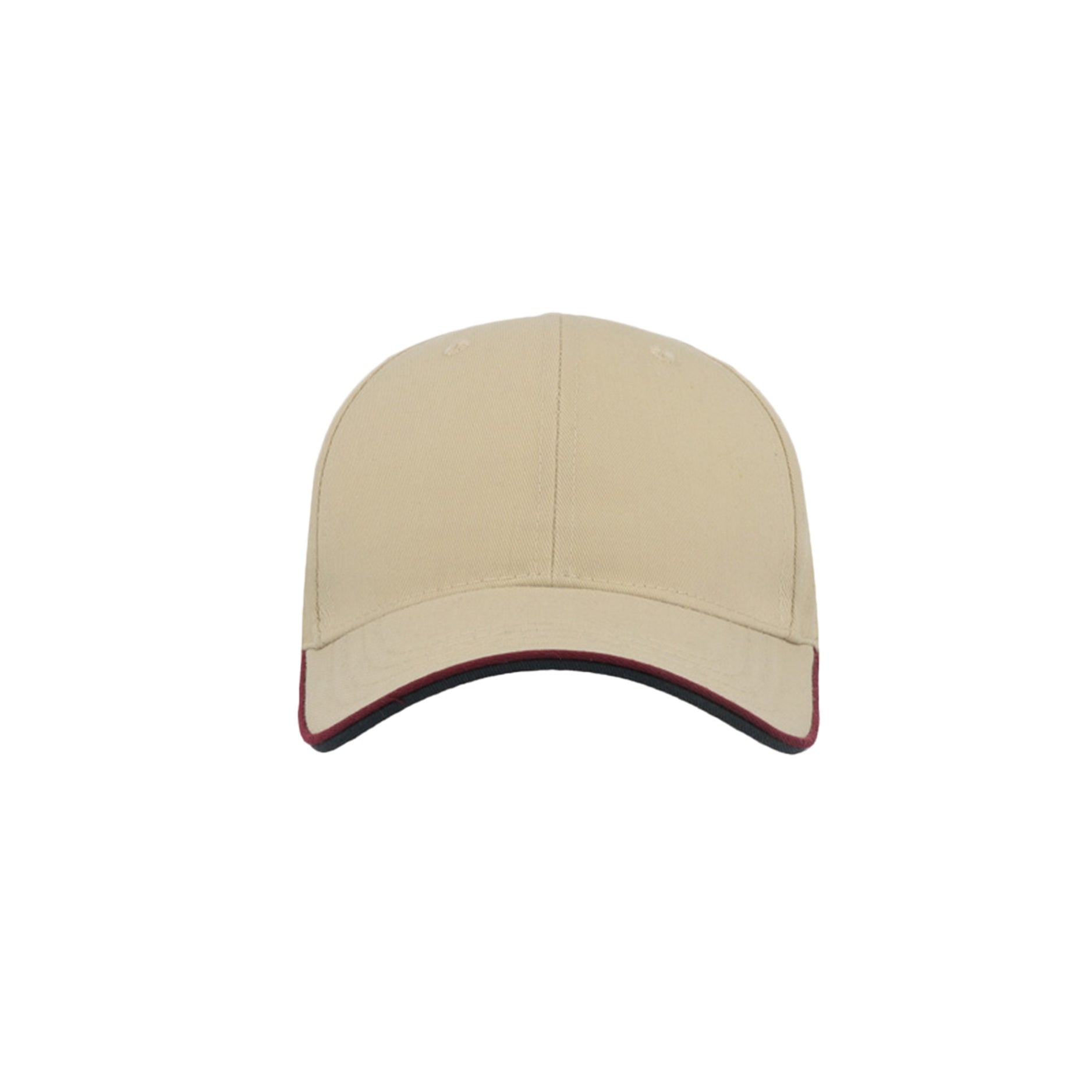 Khaki - Side - Atlantis Zoom Piping Sandwich Sports 6 Panel Contrast Baseball Cap