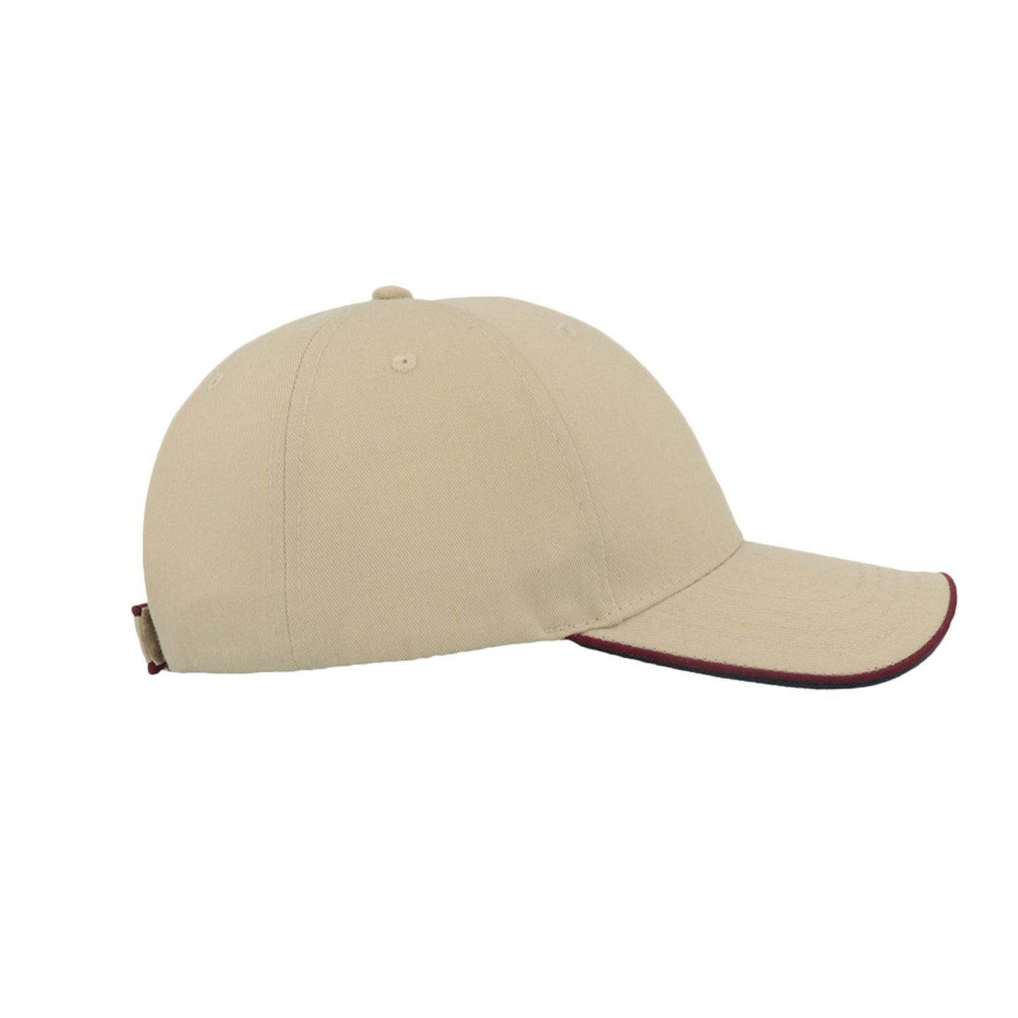 Khaki - Lifestyle - Atlantis Zoom Piping Sandwich Sports 6 Panel Contrast Baseball Cap