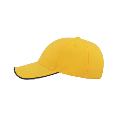 Yellow - Pack Shot - Atlantis Zoom Piping Sandwich Sports 6 Panel Contrast Baseball Cap