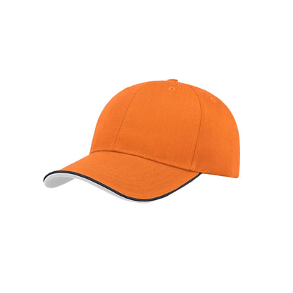 Orange - Front - Atlantis Zoom Piping Sandwich Sports 6 Panel Contrast Baseball Cap