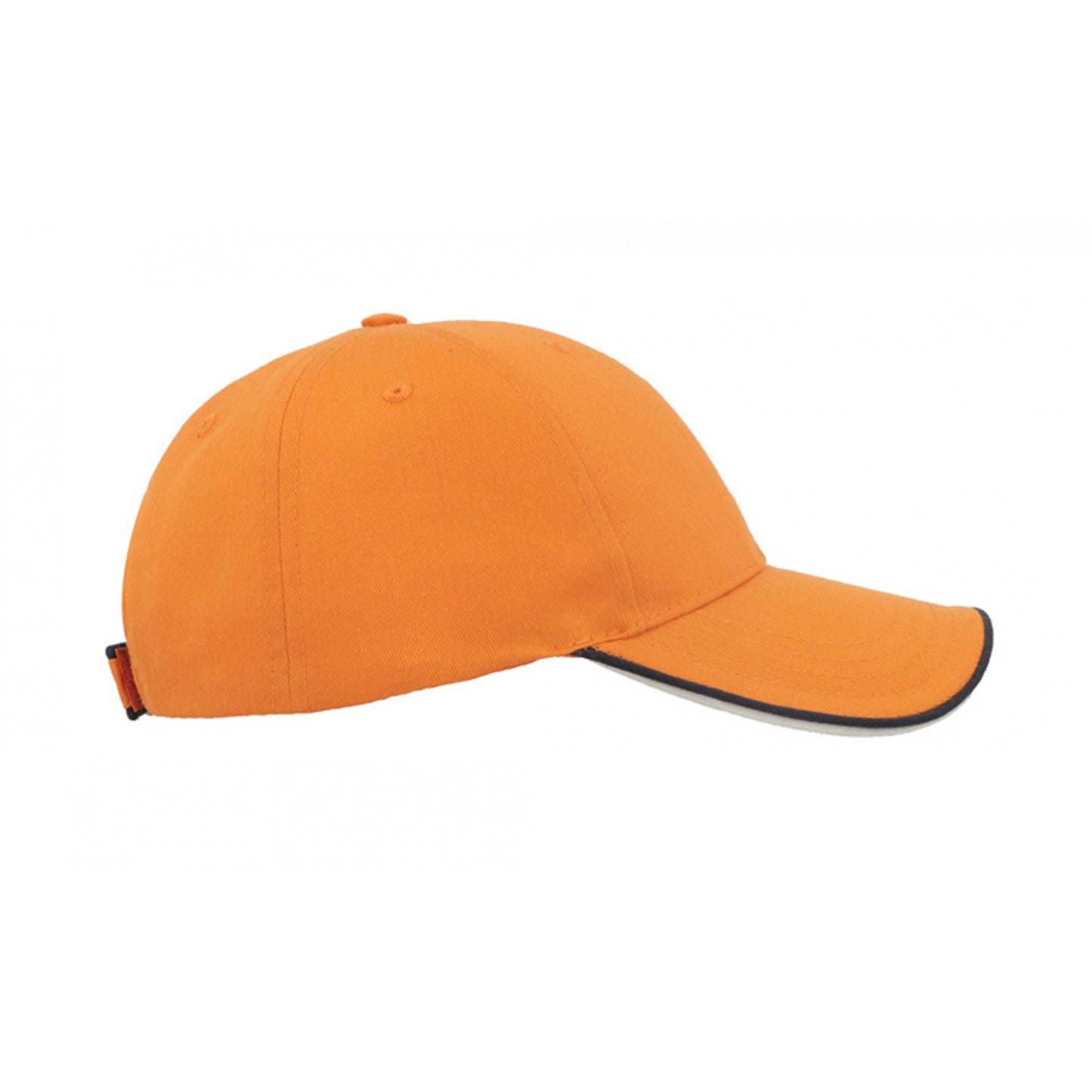 Orange - Side - Atlantis Zoom Piping Sandwich Sports 6 Panel Contrast Baseball Cap