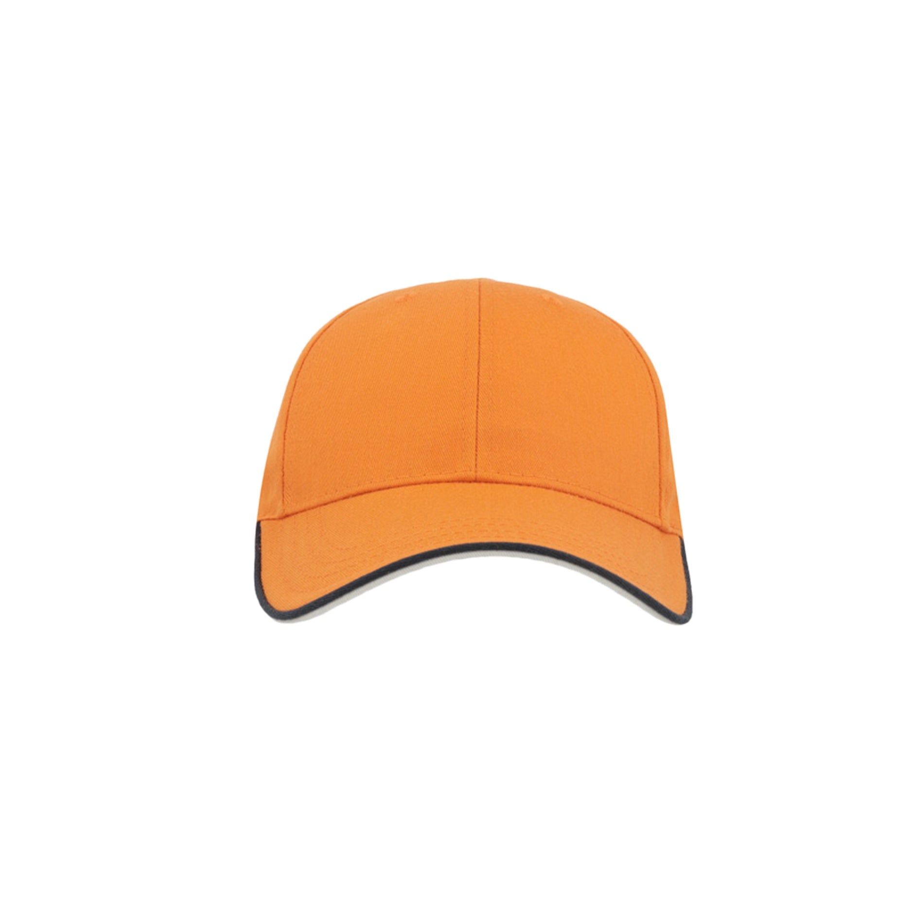 Orange - Pack Shot - Atlantis Zoom Piping Sandwich Sports 6 Panel Contrast Baseball Cap