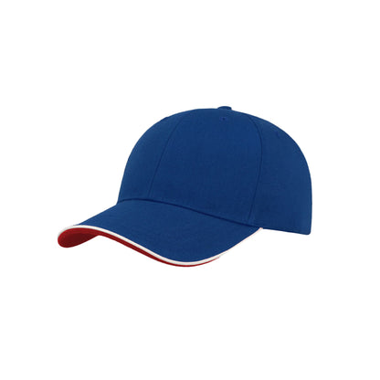 Royal - Front - Atlantis Zoom Piping Sandwich Sports 6 Panel Contrast Baseball Cap
