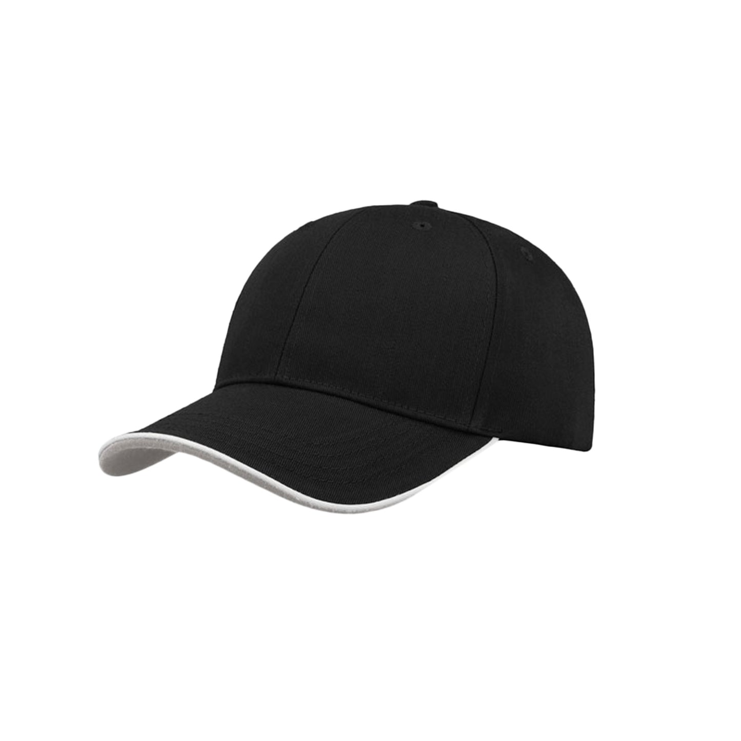 Black - Front - Atlantis Zoom Piping Sandwich Sports 6 Panel Contrast Baseball Cap