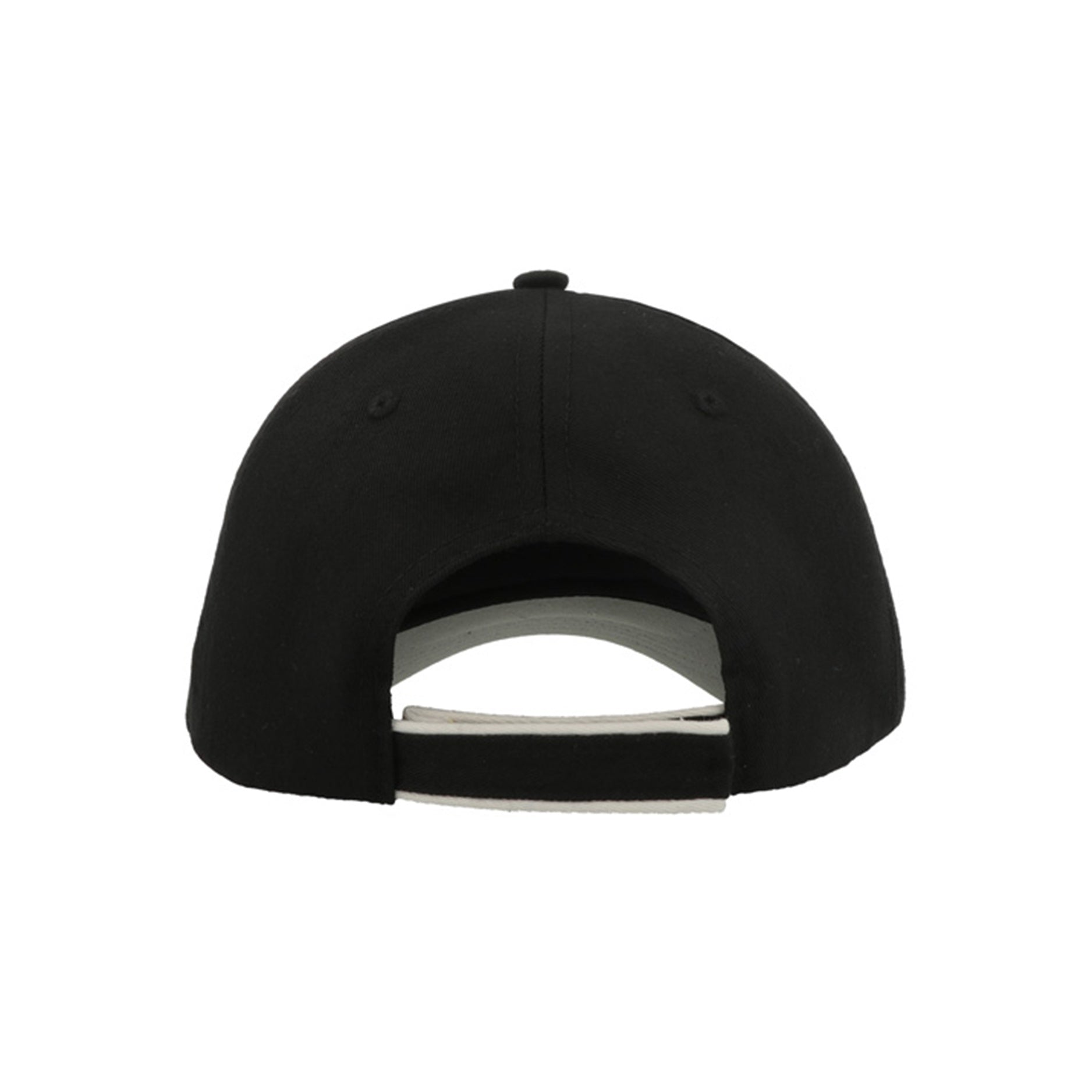 Black - Back - Atlantis Zoom Piping Sandwich Sports 6 Panel Contrast Baseball Cap