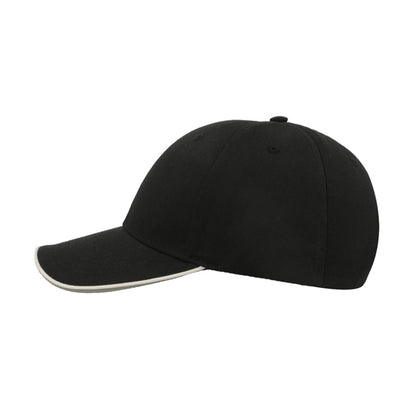 Black - Lifestyle - Atlantis Zoom Piping Sandwich Sports 6 Panel Contrast Baseball Cap