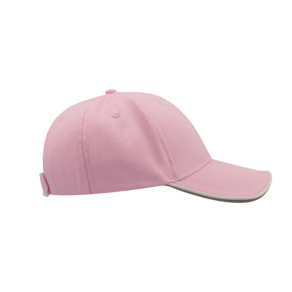 Pink - Side - Atlantis Zoom Piping Sandwich Sports 6 Panel Contrast Baseball Cap