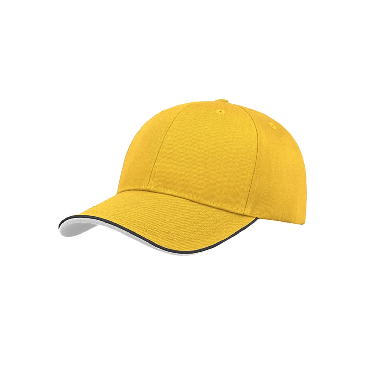 Yellow - Front - Atlantis Zoom Piping Sandwich Sports 6 Panel Contrast Baseball Cap