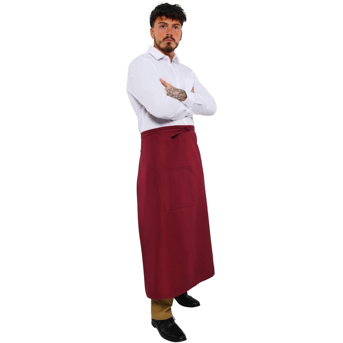 Burgundy - Back - BonChef 36 Inch Chef-Bar Apron