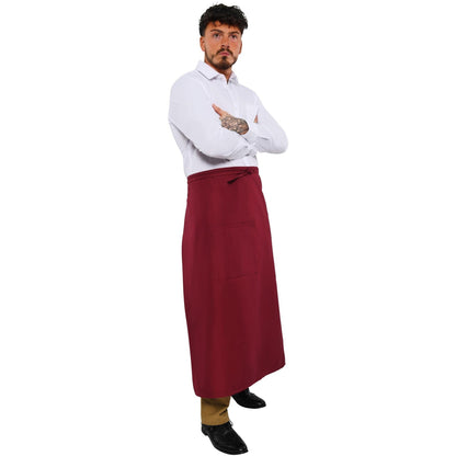 Burgundy - Back - BonChef 36 Inch Chef-Bar Apron