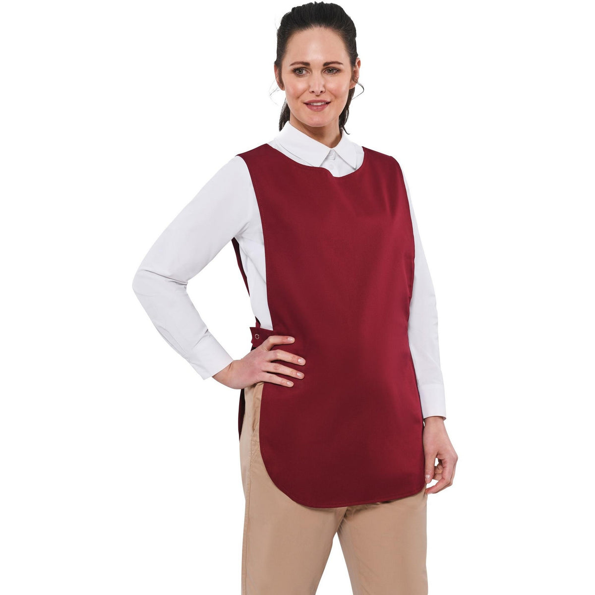 Burgundy - Back - BonChef Tabard Without Pocket
