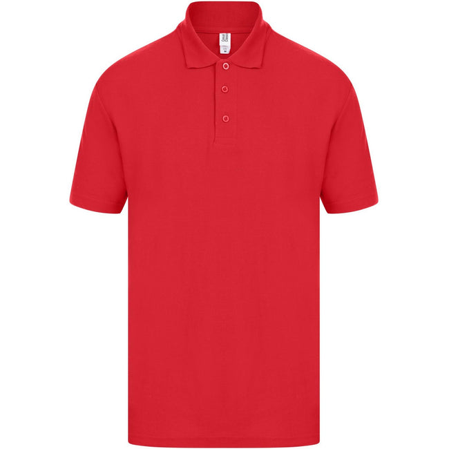 Red - Front - Casual Classic Mens Pique Polo