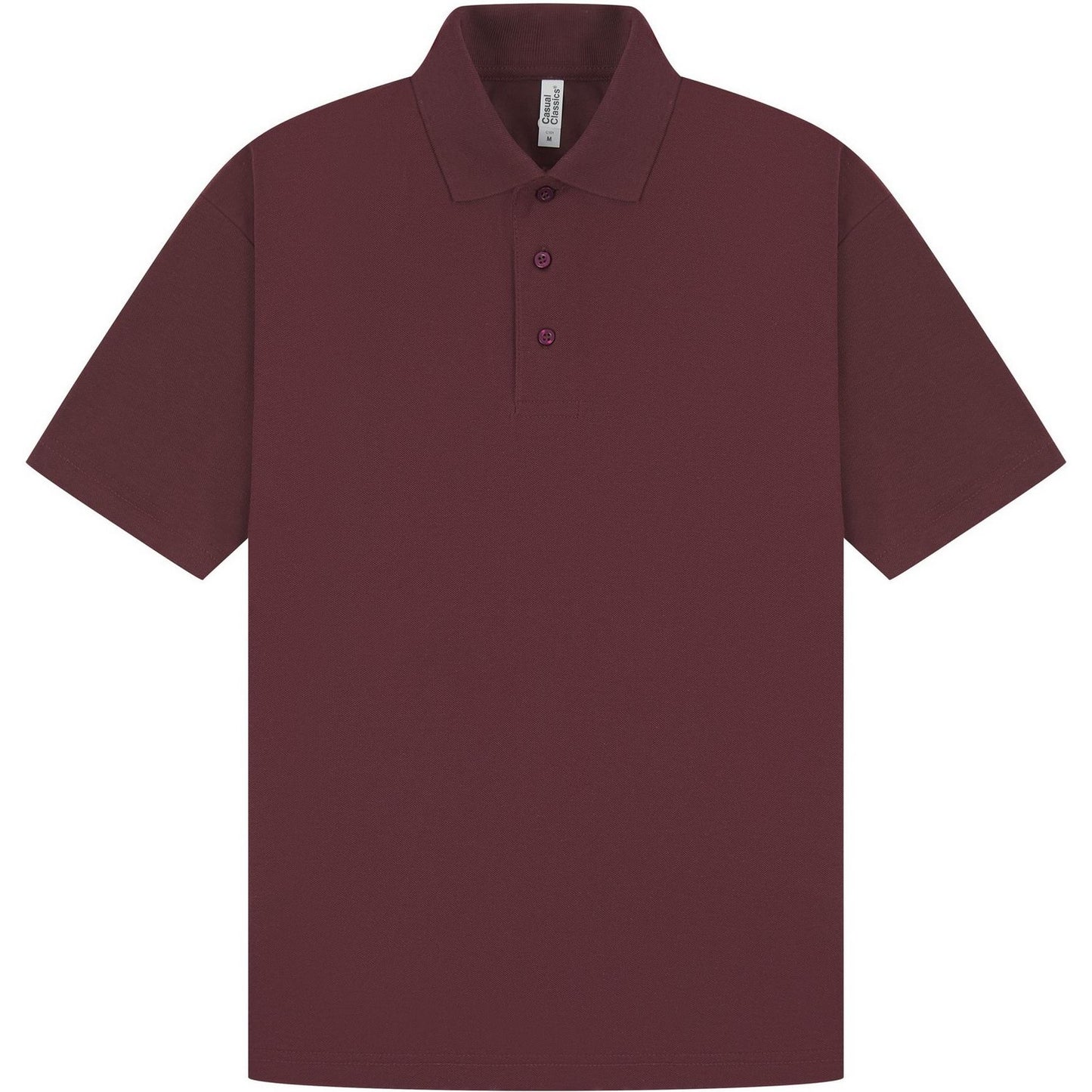 Maroon - Front - Casual Classic Mens Pique Polo