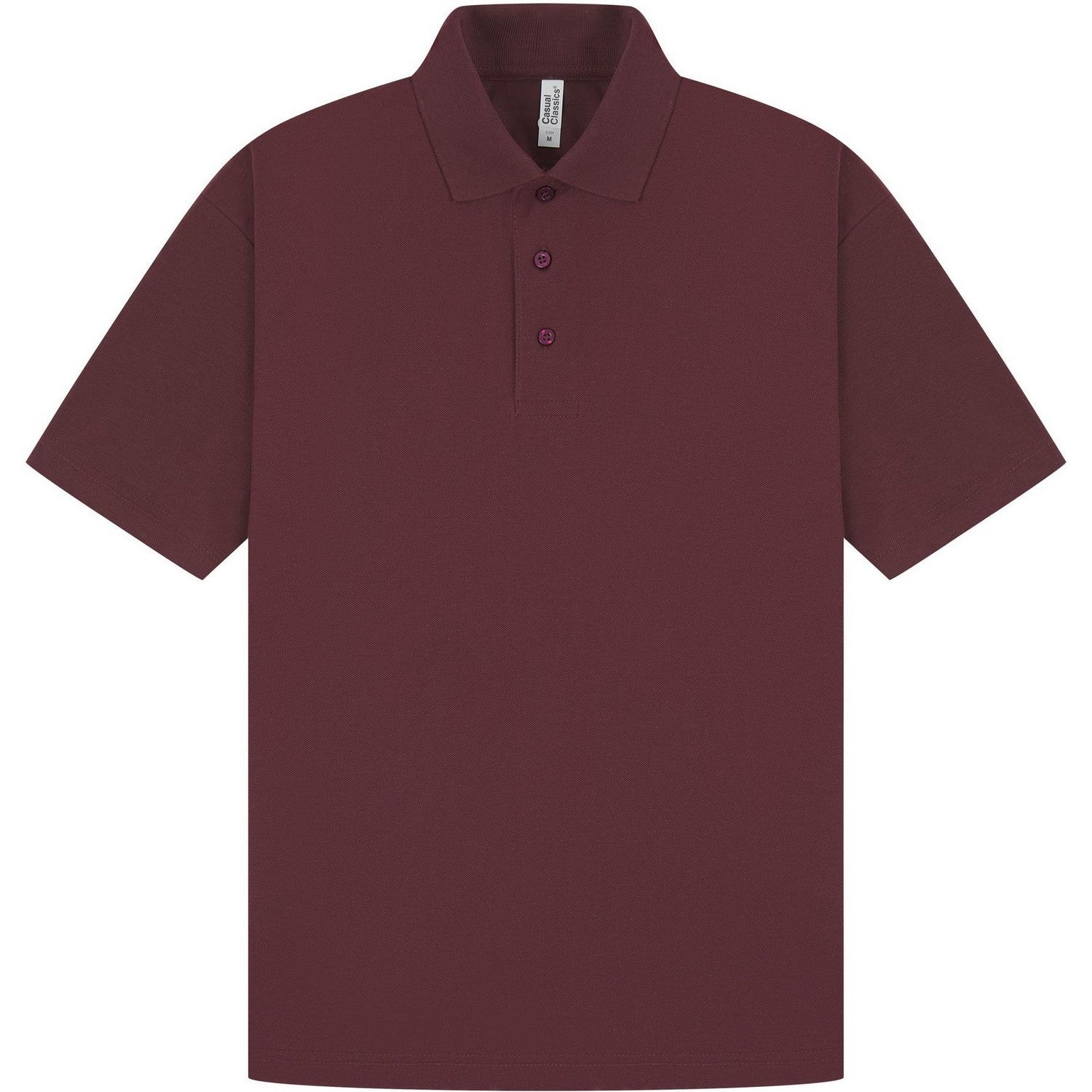 Maroon - Front - Casual Classic Mens Pique Polo