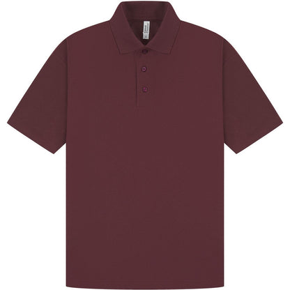 Maroon - Front - Casual Classic Mens Pique Polo