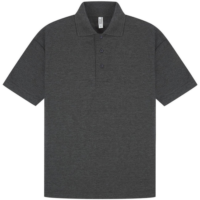 Dark Heather - Front - Casual Classic Mens Pique Polo