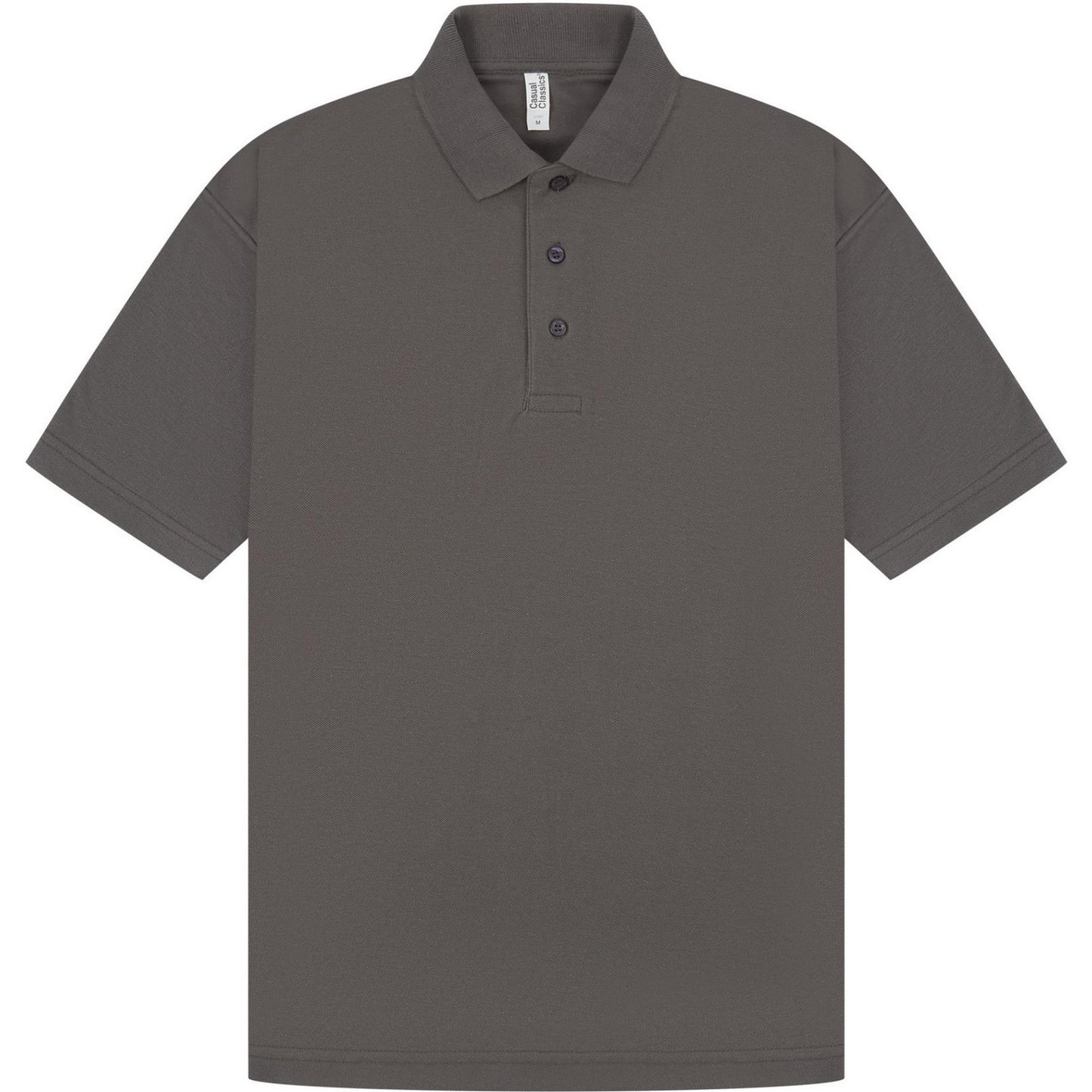 Charcoal - Front - Casual Classic Mens Pique Polo